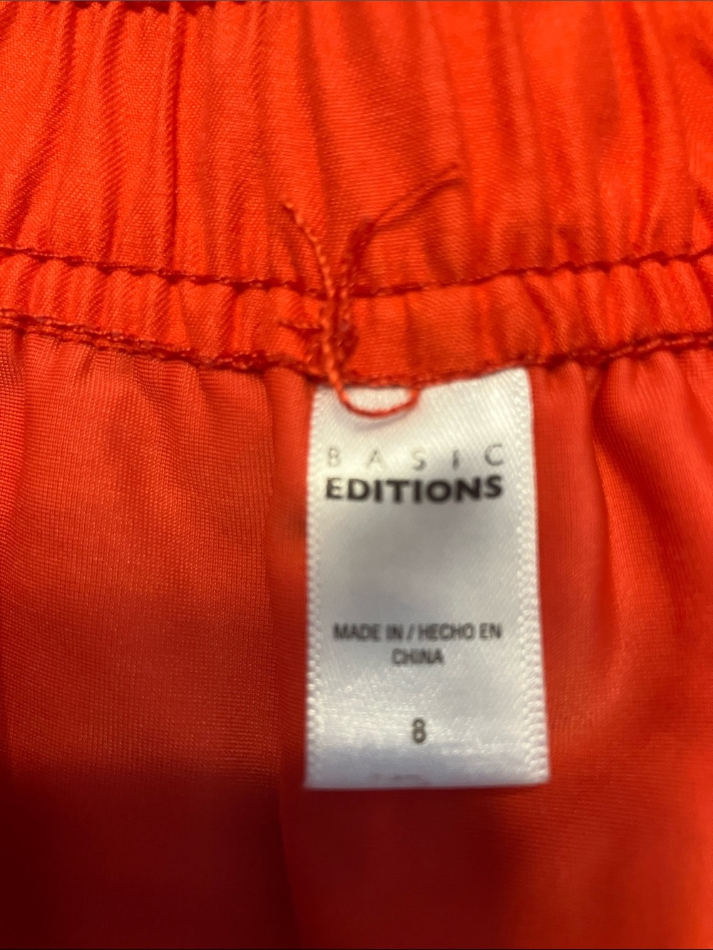 Basic Editions Bright Red Athletic Drawstring Shorts - Picture 2 of 2